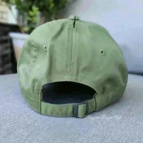Green Nike Hat H86 Cotton Adjustable Baseball Cap made with Swarovski Crystals main image 6